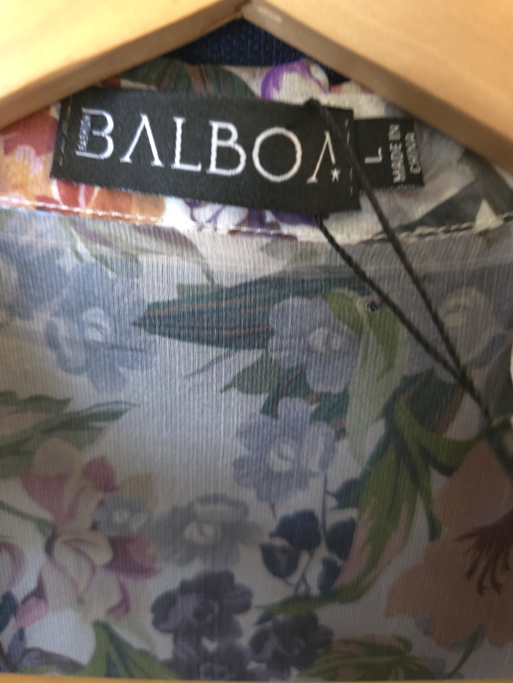 Balboa Floral Sheer Button-Up Blouse - White with Multicolor Floral Print - Picture 5 of 9